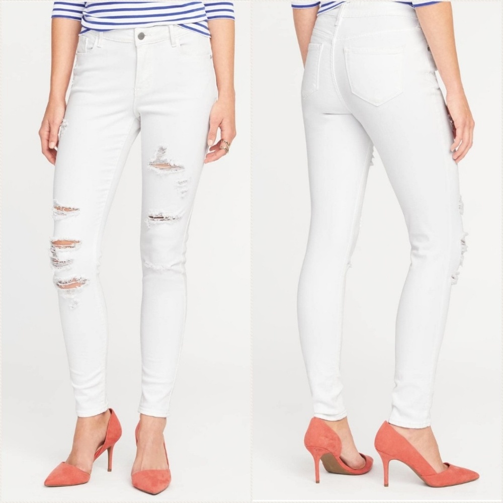 Old Navy Midrise distressed rockstar super skinny